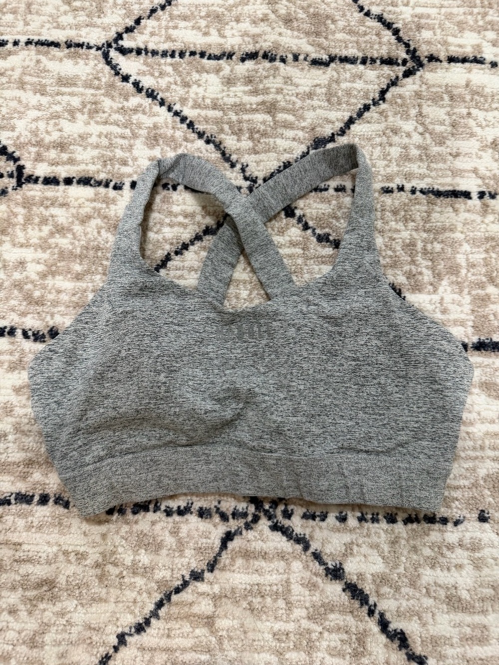 NOBULL Gray Heather Cross-Back Sports Bra